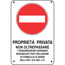 cartello non oltrepassare